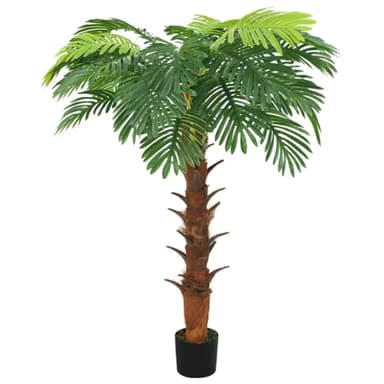 vidaXL Palmier Cycas Artificiel avec Pot, Vert, 160 cm, Bois Massif & Plastique, Plante d’Intérieur, Bureau et Jardin, 28 Feuilles