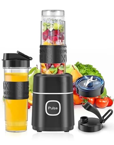 Blender, Mixeur Blender, Blender Smoothie avec 2 Gobelets Tritan de 570 ml, Blender Portable, Mini Blender 500W Peut Piler de la Glace, pour Faire des Jus, Smoothies, Milkshakes