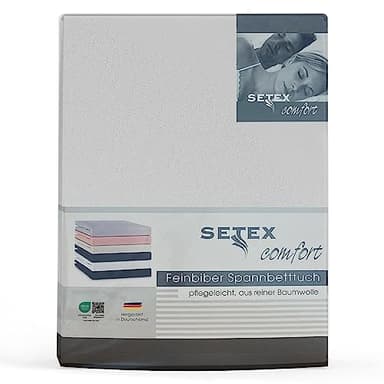 SETEX 1210180200407002 Drap Housse en Flanelle, 100% Coton, Blanc, 180 x 200 cm