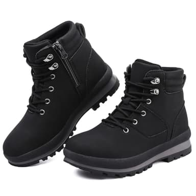 Bottes de marche pour femme - Bottines - Bottes de randonnée imperméables - Bottes mi-mollet à lacets avec fermeture éclair - Légères et antidérapantes - Bottes de trekking d'extérieur - Bottes de