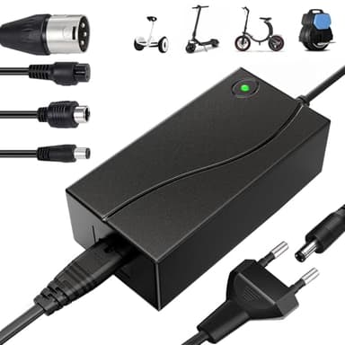 Chargeur Trotinette Electrique, 42V 2A Chargeurs de Scooter avec 4 Connecteurs Universel Chargeur, Trottinette électrique pour pour Hoverboard,E-Bike,Scooter électrique, Xiaomi M365/Pro 2