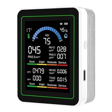 Arroopu Moniteur De Qualité De L Air - Moniteur De Qualité D Air Portable Intérieur - Capteur de Détection et Mesure pour Maison Chambre Bureau | pour Chambre Pièce Maison Bureau Intérieur Et
