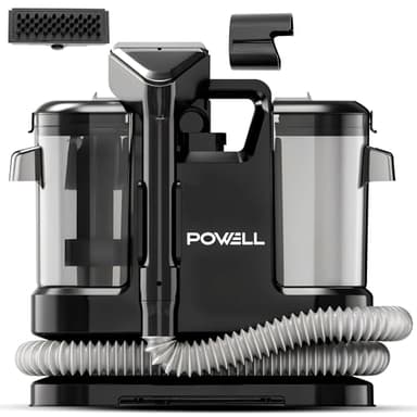 Powell Nettoyeur de Tapis, Aspirateur Injecteur Extracteur Puissant 13000PA, Réservoir 1,8L, Pour Moquette, Tapis, Canapé, Voiture – 450W Motor, Câble 5m, Léger 3,5kg, Noir