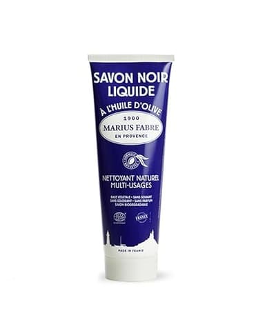 MARIUS FABRE - Savon Noir Liquide à l'Huile d'Olive - Nettoyant Multi-Usages, 100% d'Origine Naturelle - Fabrication Traditionnelle - Certifié Ecocert - Origine France Garantie - Tube 250ml