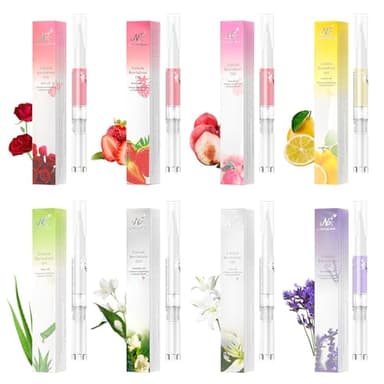 AISEELY 8 Pcs Huile Cuticules Ongles Stylo pour Réparer les Fissures et l'huile de Cuticule Sèche , Mix Taste Polissoir a Ongle de Traitement