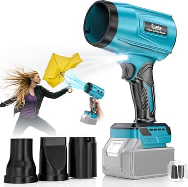 Ecarke Souffleur sans Fil Compatible Batteries Makita 18V, Moteur brushless 80.000 TR/Min, Vitesse d’air 60 m/s & Pression 850 g, souffleur Portable pour Feuilles, poussières & Neige (sans Batterie)