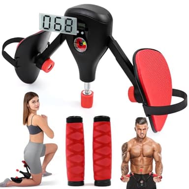 Thigh Trainer Pelvic, Hip Trainer Exerciseur 15-35 KG Résistance Réglable, Appareil de Musculation pour Fessier Cuisses, avec Compteur, Sangles Jambes Fixes et Poignée Remplaçable pour Hommes Femmes
