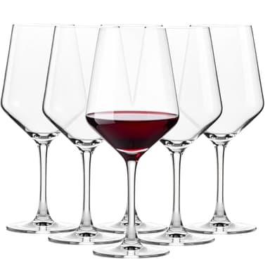 Glasmark KROSNO 1992 Verres à Vin Rouge - Transparent - Passe au Lave-vaisselle - Lot de 6-580 ml