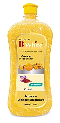 B White Gel Douche Gommage Ecaircissant | Curcuma avec du Safran | 1000 ml | Turmeric with Saffran Shower Gel