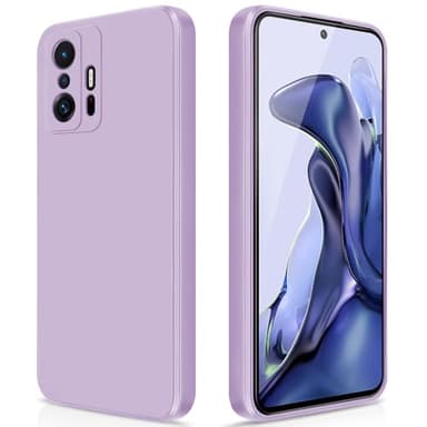 GiiYoon Coque pour Xiaomi 11T / Xiaomi 11T Pro Case en Silicone, Etui de Protection Antichoc Etui Housse Silicone Ultra-Mince avec Couche Intérieure en Fibre et Protection pour Caméra, Violet