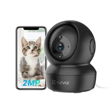 EZVIZ C6N Caméra Surveillance WiFi Intérieure 1080P, Caméra Bébé Pan/Tilt à 360°, WiFi 2.4Ghz, Vision Nocturne avec Smart IR, Détection de Movement et Suivi Auto, Audio Bidirectionnel, Noir