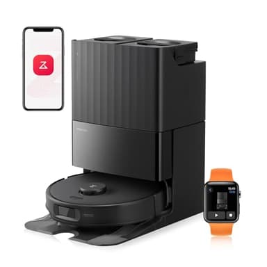 roborock Qrevo Edge S5A Aspirateur Robot 18500 Pa, Robot Aspirateur Laveur avec Double Système Anti-Enchevétrements, DuoDivide Brosse & FlexiArm Serpillière, ChÃssis AdaptiLift. Lavage à l'eau Chaude