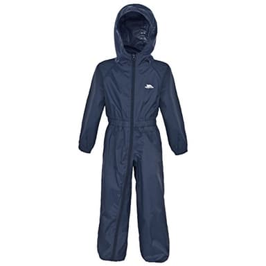 Trespass Mixte enfant Button Combinaison de pluie, Bleu Marine, 5-6 ans EU