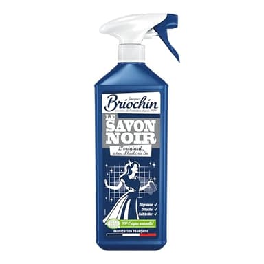 JACQUES BRIOCHIN - Savon noir prêt à l'emploi - A l'huile de lin - Nettoie, détache et fait briller - Ecocert - Fabrication Française - Flacon recyclable - Pulvérisateur 750ml