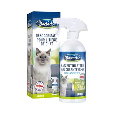 Bactador Enzyme Cleaner Spray pour litière pour chats 500ml - Desodorisant litiaire chat - Détachant microbiologique - Anti odeur - Nettoyant enzymatique - Neutraliseur d'odeur