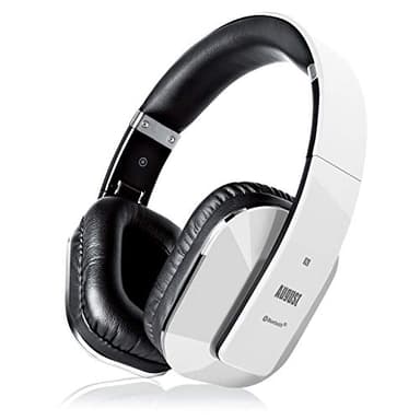 August EP650 - Casque Bluetooth Blanc Sans Fil 4.2 aptX Low Latency Circum Auriculaire avec Micro Léger Pliable Confortable NFC - Casque Audio Homme Femme Compatible iPhone Android TV Ordinateur Sport