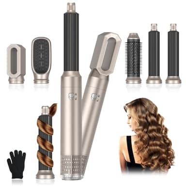 Journeyside Brosse Soufflante Air Styler Set, Seche Cheveux 1000W, Hair Styler 3 Températures, Fer a Boucler Ions Négatifs, pour Sécher, Brosse Coiffante Chauffante, Volumisante, Pour Lisser