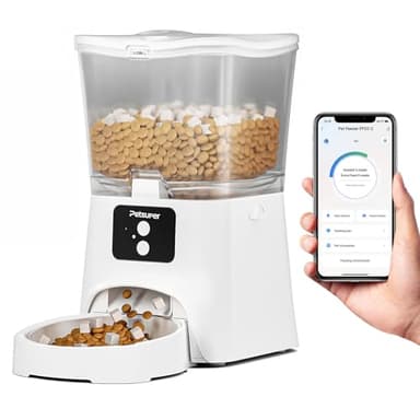 Distributeur Croquettes Chat Automatique 3L,2,4G WiFi Contrôle APP Machine Intelligente de Nourriture pour, Distributeur Automatique Croquettes Chat 1-10 Repas/Jour Technologie de Verrouillage Frais