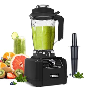 Kitchen in the box Blender Professionnel 2L, Mixeur électrique 1500W Haute Performance, Le choix pro des cuisines familiales, Lames premium à 8 points, Smoothie parfait en 30s, Glace Pilée (Noir)