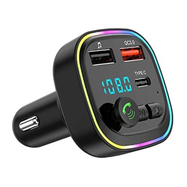 Transmetteur FM,Adaptateur Bluetooth Voiture,Radio Lecteur de Musique MP3,2 Ports USB 5V/3A,Chargeur Rapide de Voiture PD 20W QC3.0+Type C,Appel Mains Libres,Support Carte TF/USB