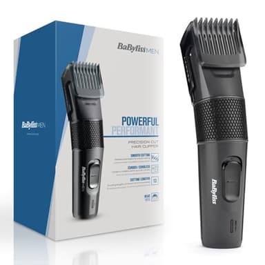 Tondeuse Cheveux de Précision Sans Fil BaByliss,13 hauteurs de coupe de 0,5 à 24 mm, 60 min d'autonomie, Lames en Acier Inoxydable, Noir, E786E
