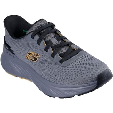 Skechers Baskets Edgeride Erlson pour Homme, Gris Anthracite tricoté en polyuréthane Jaune, 43 EU