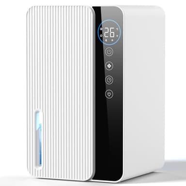 Déshumidificateur d'Air 1.8L Anti-Moisissure, Deshumidificateur Électrique 22.5W avec LED Tactile et Minuteur - Ultra Silencieux (≤32dB) pour Chambre, Salle de Bain, Dressing (600ML/24H)