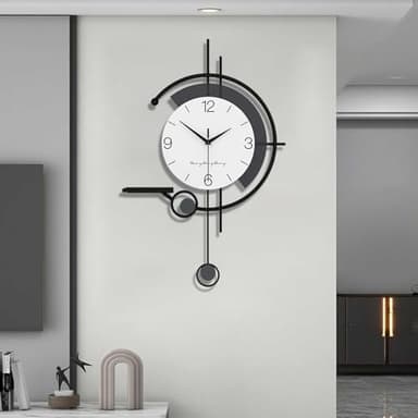 Moderne Minimaliste Horloge Murale, Créativité élégante Pendule Murale Décorative Silencieux et sans tic tac Horloge à Quartz avec Table de Rangement Art Déco pour Salon Chambre Bureau Cuisine Etude