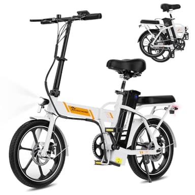 EVERCROSS EK5 Vélo Électrique, 250W E Bike pour Adultes, 36V Vélos Electriques Pliables Vélo de Montagne, Jusqu'à 25KM / h, Plage 35-60km, Pneus 16'' E-Bike de Ville avec Siège Réglable