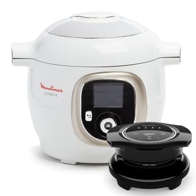 Moulinex Cookeo+ avec Extra Crisp, Multicuiseur, Air fryer, 10modes de cuisson, Cuisson sous pression, Recettes faciles pas à pas, CE85XCF0, Blanc