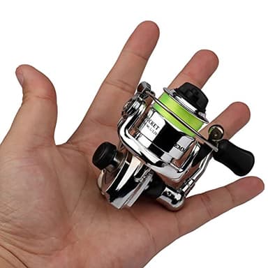 ChaoLink Mini moulinet de pêche 4,3:1, vitesse métal, extrêmement lisse, puissant, poignée réversible, compact