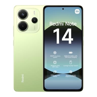XIAOMI Smartphone Redmi Note 14,6+128GB,Vert,système de caméra IA 108MP,Batterie 5500mAh,écran de Soins oculIAres 120Hz,fonctionnalités IA (Chargeur Non Inclus)(Version Française+2 Ans de Garantie)