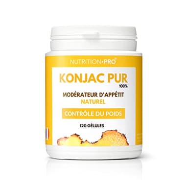 Konjac Pur 100% - 120 gélules | Coupe faim naturel | Minceur | Fabriqué en France | Nutrition pro