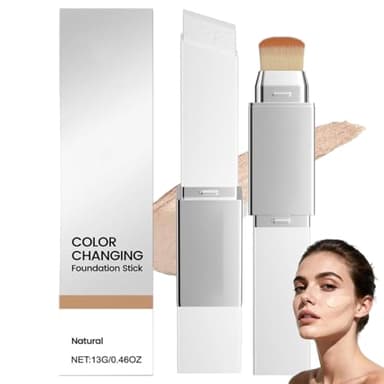 Aureva Paris Fond De Teint En Stick Changeant De Couleur,Aureva Paris Teint Fusion,Crème Blanche Coréenne Changeant De Couleur,Fond De Teint Coréen Blanc Avec Pinceau,S'adapte à Ta Peau (Naturelle)