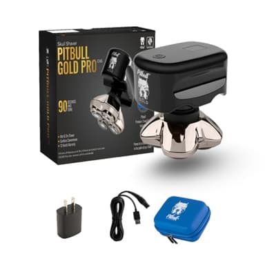 Skull Shaver Pitbull Gold Pro GX5 - Rasoir Tête et Visage - Sans Fil, Utilisation Humide et Sèche, Résistant à l’Eau, Format Voyage - Lame Forte Pro