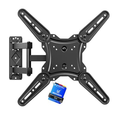 GRIFEMA Support Mural TV 26-65 Pouces - Fixation Murale TV Peut Contenir Jusqu'à 35KG, Accroche Television Mural Orientable (± 90°), Incline (+ 6°, -12°) et Étend, Support Vesa pour TV Plat/Incurvé