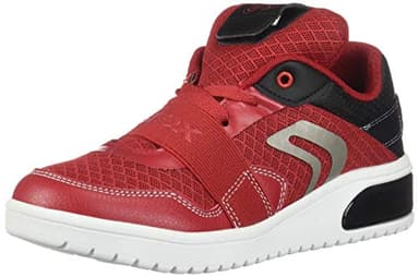Geox XLED Boy J927QB garçon Baskets Mode,Haut, High,Gamin Lumière LED Texte,Lacet,Chaussure de Sport,Chaussure de Sport,Baskets Demi-Haute,Rouge,33 EU