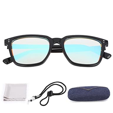 FAUOSWUK Lunettes Daltoniennes,Plein Cadre UV400 Lunettes de Correction des Daltoniens Lunettes de Daltonisme Rouge Vert avec étui pour les Troubles de la Vision des Couleurs pour Hommes et Femmes