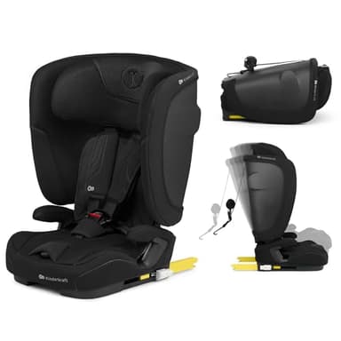 Kinderkraft FIX2GO Siège enfant i-size, 76-150 cm avec base Isofix, top tether, sensor électroniques, jusqu'à environ 12 ans, systèmes de sécurité, sellerie haut de gamme, inclinable, Noir