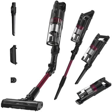 Hoover HF1 Plus Aspirateur Balai sans Fil Puissant Léger Tube Flexible,165W, Brosse Anti-emmêlement, Multi-sols Eclairage LED, Mode Turbo, Vidage 1 clic, Batterie Amovible, Position Parking HF1P10HX