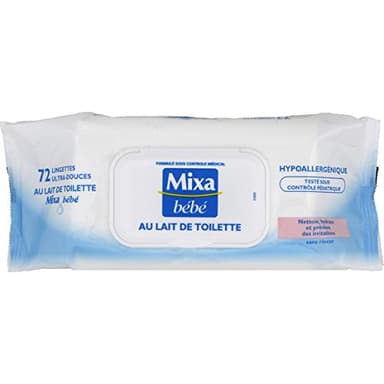 Mixa - Bébé Lingettes ultra-douces au lait de toilette, sans rincer Le paquet de 72 lingettes( Prix Unitaire ) - Envoi Rapide Et Soignée
