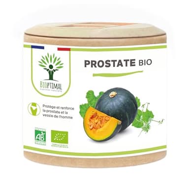 Prostate Bio - Bioptimal - Complément alimentaire - Courge Ortie Boldo - Protection & Confort Urinaire Homme - Troubles Miction et Hypertrophie - Fabriqué en France - Certifié par Ecocert - 60 gélules