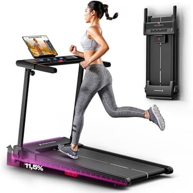 Sportstech sProRun Tapis de Course Pliable - pour la Maison, Vitesse jusqu'à 12 km/h, avec 1 an d'App STL Incluse, capacité maximale de 120 kg, avec Inclinaison de 11,5%, Compatible avec Bluetooth