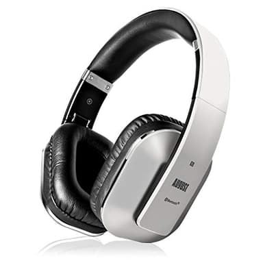 August EP650 - Casque Bluetooth sans Fil 4.2 aptX Low Latency-Circum Auriculaire avec Micro Léger Pliable Confortable NFC, Casque Audio Homme Femme Compatible iPhone Android Ordinateur - Argenté