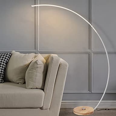 LANMOU Lampadaire Arc Moderne, Lampadaire sur Pied LED Dimmable avec Télécommande, Facile à Monter sans Scintillement Soin des YeuxLampe de Lecture pour Salon, Chambre, Bureau,Blanc