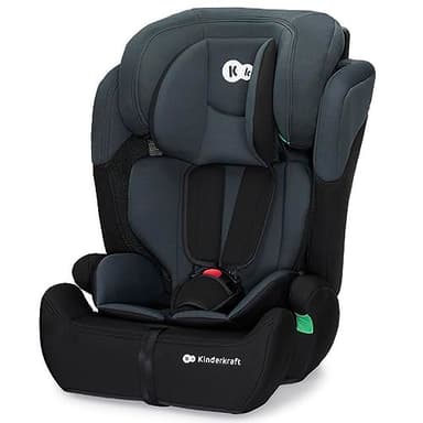 Kinderkraft COMFORT UP i-Size 76 et 150 cm, Siège auto bébé Groupe 1/2/3 de 9 à 36 kg, 15 mois à 12 ans, Têtière ajustable, 11 niveaux de réglage, Harnais de sécurité 5 points, Housse amovible, Noir