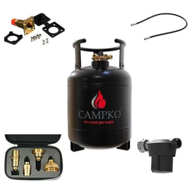 Antarion Pack CAMPKO Kit Bouteille GPL 15L + Lyre 0.5m + Boîte de Transfert + Filtre à Gaz + Adaptateurs Camping-Car