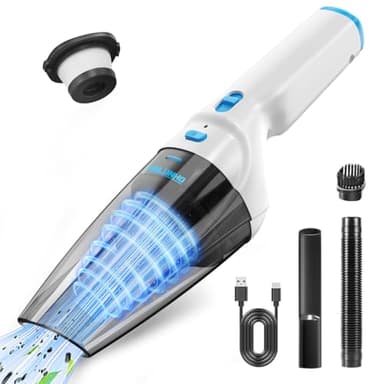 Milunho Aspirateur à Main, 9500PA Aspirateur Voiture Puissant sans Fil, 100W Rechargeable Portable Mini Aspirateur sans Fil, Aspirateur de Voiture pour Maison Voiture Bureau Canapé
