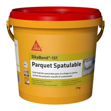 SIKA - Colle souple SMP - SikaBond-151 Parquet Spatulable marron - Pour le collage en pleine surface de parquets massifs et contrecollés - 17 kg
