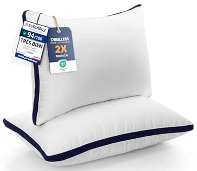 Utopia Bedding Oreillers 50 x 70 cm (2 Pièces), Rembourrage en Fibres Creuses Vierges 3D, Oreiller Doux et Facile à Entretenir (Bleu Marine)